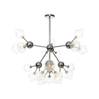 Amber Clear Glass Diamond Pendant Light Fixture 3 9 12 Bulbs 13 27.5 34 Width - Rebooters