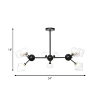 13"/27.5"/34" W Diamond Living Room Chandelier Lamp Amber Clear Glass Pendant Lighting - Rebooters