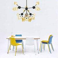 13"/27.5"/34" W Diamond Living Room Chandelier Lamp Amber Clear Glass Pendant Lighting - Rebooters