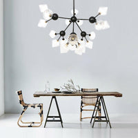 13"/27.5"/34" W Diamond Living Room Chandelier Lamp Amber Clear Glass Pendant Lighting - Rebooters