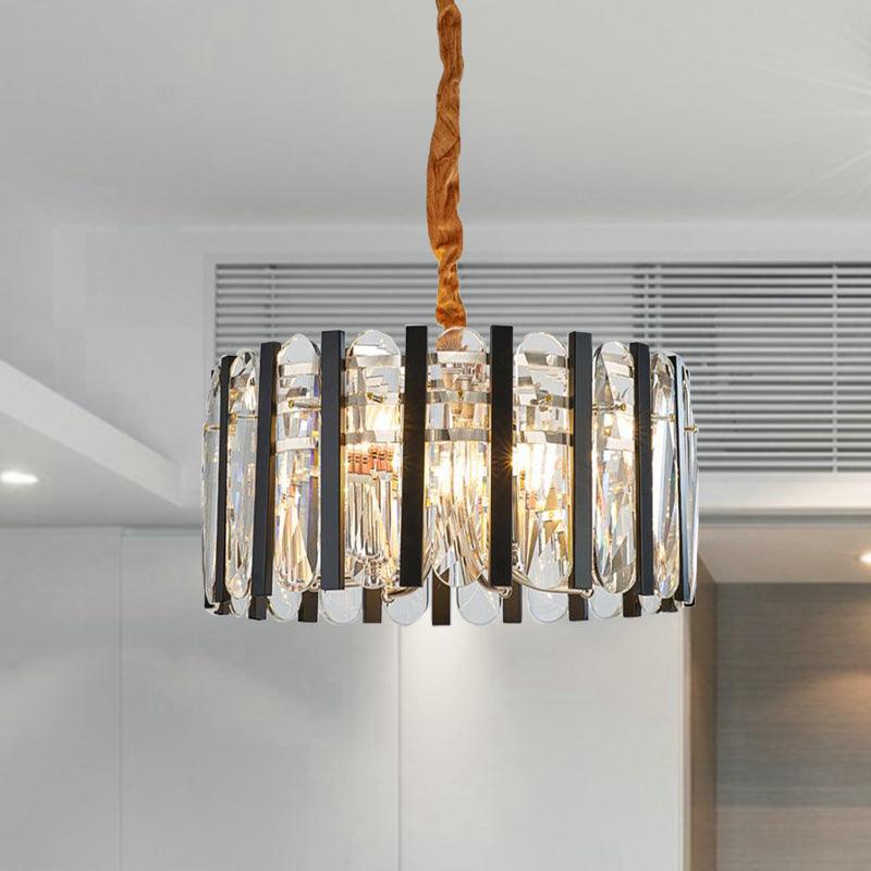 6-Bulb Dining Room Chandelier Lighting Black and Gold Pendant - Rebooters