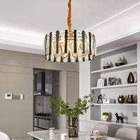 6-Bulb Dining Room Chandelier Lighting Black and Gold Pendant - Rebooters