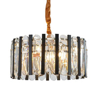 6-Bulb Dining Room Chandelier Lighting Black and Gold Pendant - Rebooters