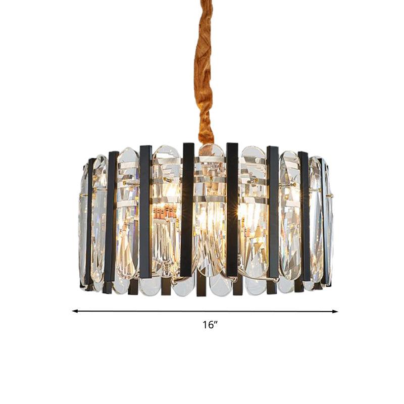 6-Bulb Dining Room Chandelier Lighting Black and Gold Pendant - Rebooters