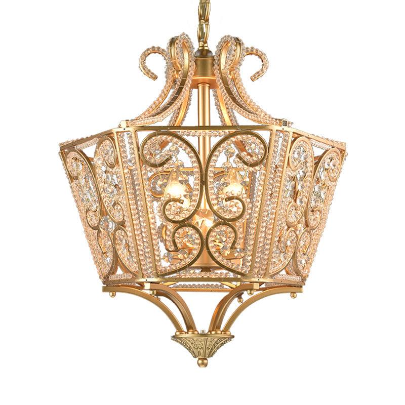 Beaded Chandelier Lamp Traditional K9 Crystal Light Fixture - Rebooters