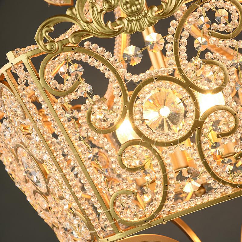 Beaded Chandelier Lamp Traditional K9 Crystal Light Fixture - Rebooters