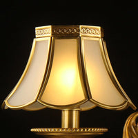 3/8 Lights Suspension Lighting Colonial Flared Frosted Glass Chandelier Pendant Lamp in Gold - Rebooters