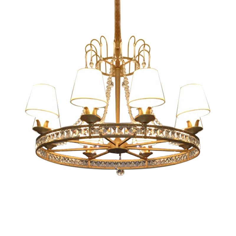 6-Bulb Living Room Chandelier Lighting Modernist Antique Brass Pendant Light - Rebooters