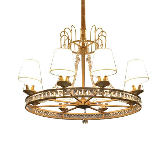6-Bulb Living Room Chandelier Lighting Modernist Antique Brass Pendant Light - Rebooters