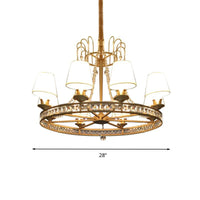 6-Bulb Living Room Chandelier Lighting Modernist Antique Brass Pendant Light - Rebooters
