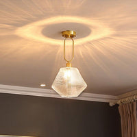 1 Bulb Hexagonal Semi Flush Light Minimalist Ceiling Lamp | Rebooters - Rebooters
