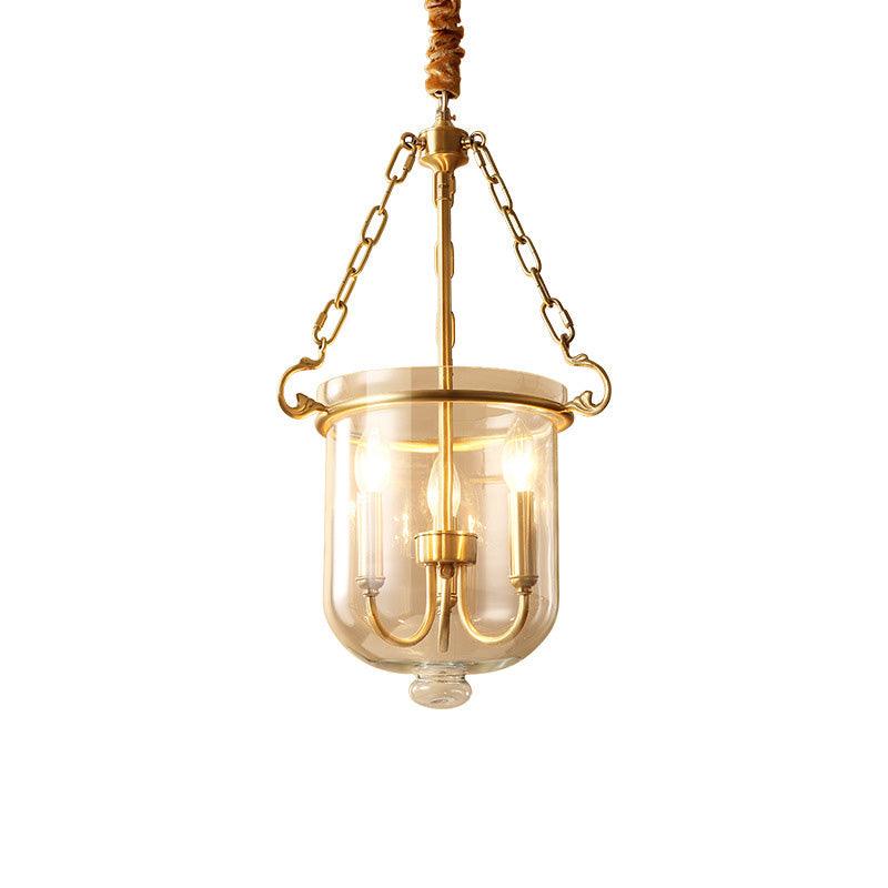 3 Lights Chandelier Pendant Light Colonial Candle Clear Glass - Rebooters