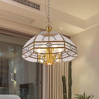 7 Lights Chandelier Pendant Light Colonial Dome Clear Glass - Rebooters