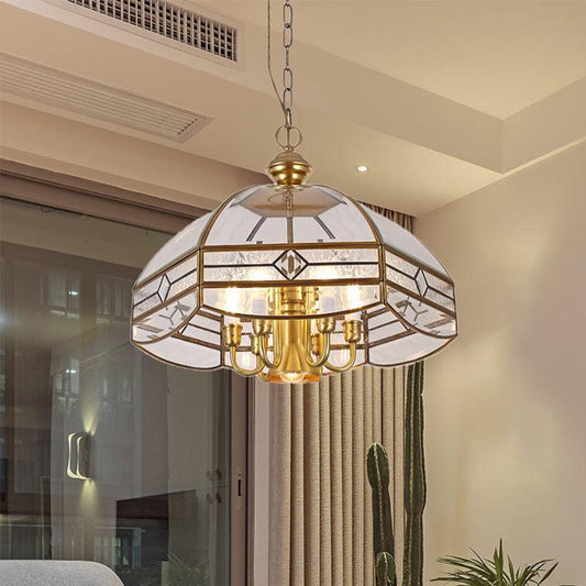 7 Lights Chandelier Pendant Light Colonial Dome Clear Glass - Rebooters