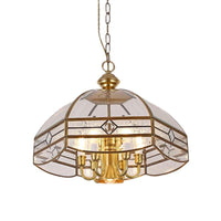 7 Lights Chandelier Pendant Light Colonial Dome Clear Glass - Rebooters