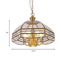 7 Lights Chandelier Pendant Light Colonial Dome Clear Glass - Rebooters