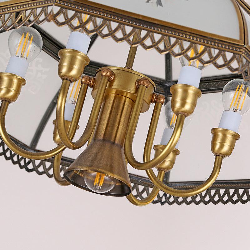 7 Lights Chandelier Pendant Light Colonial Dome Clear Glass - Rebooters