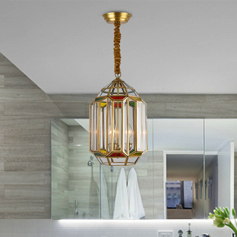 Gold 3 Heads Chandelier Lighting Colonialism Metal Lantern - Rebooters