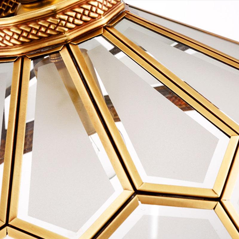 3/7 Lights Chandelier Pendant Light Colonial Conical Ivory Glass Suspension Lamp in Gold for Restaurant 20.5 Inch W - Rebooters