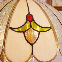 5 Bulbs Scallop Pendant Lamp Colonial Gold Chandelier Light - Rebooters