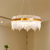 16"/19.5" Wide LED Hanging Ceiling Light in Gold Crystal - Rebooters