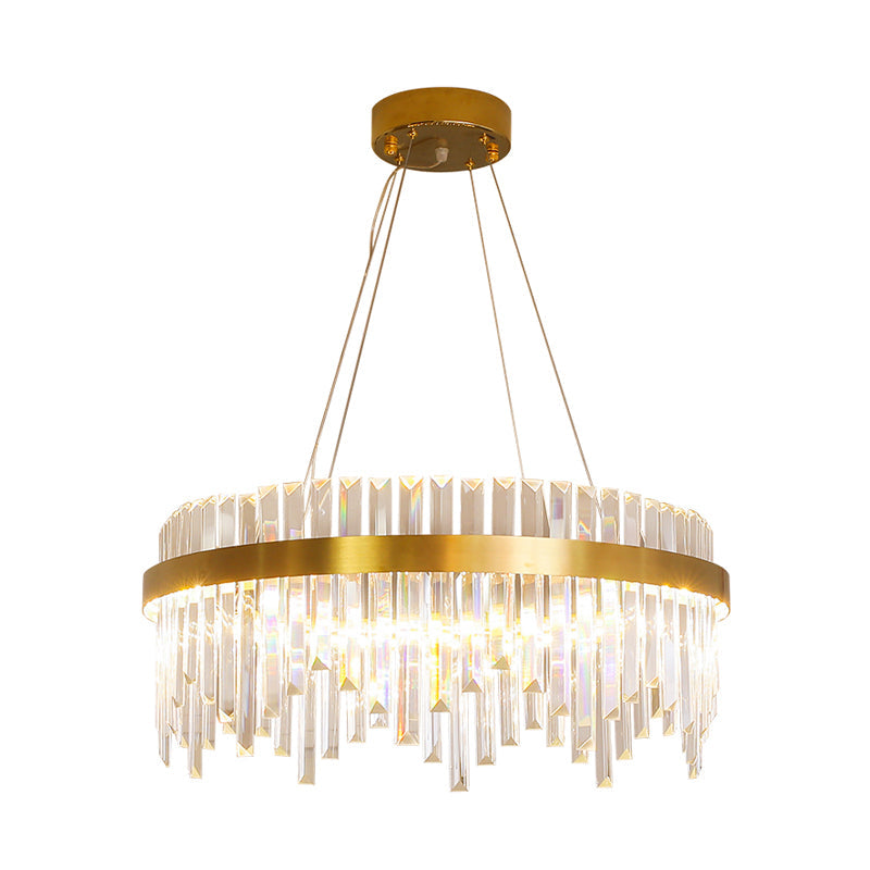 16"/19.5" Wide LED Hanging Ceiling Light in Gold Crystal - Rebooters