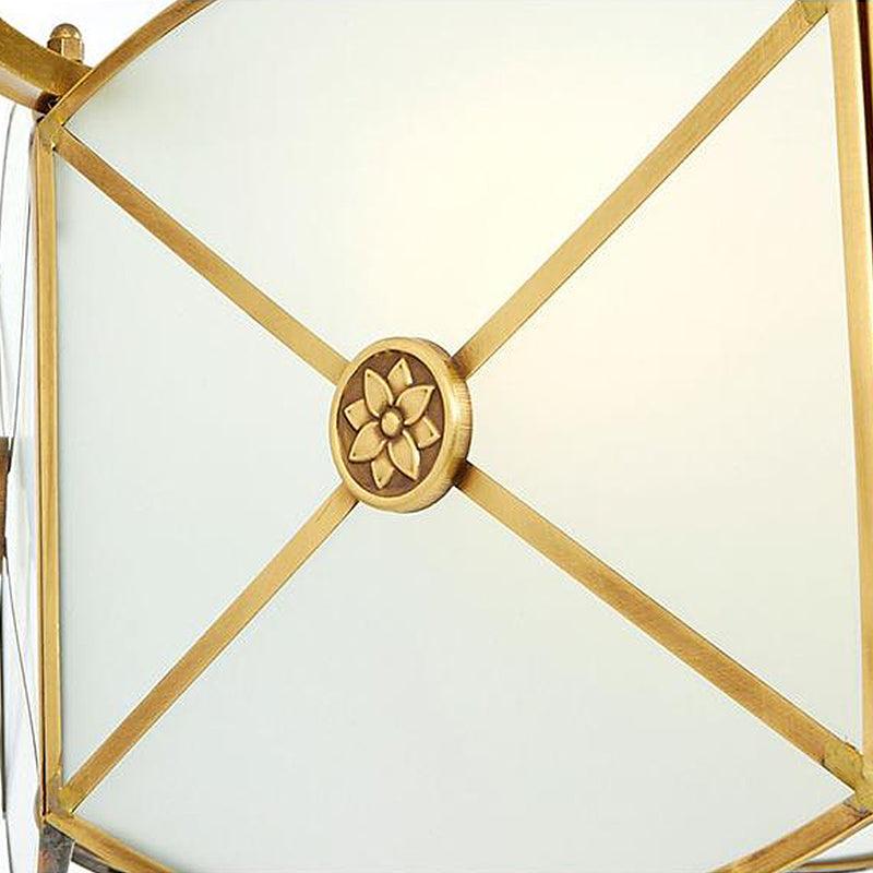 4 Lights Chandelier Pendant Light Colonial Scalloped White Glass - Rebooters