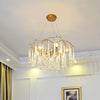 Gold Branch Ceiling Chandelier Postmodern Waterdrop Crystal 5 Heads Dining Room Lighting - Rebooters