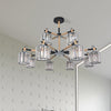 12 Heads Cylinder Chandelier Lighting Traditional Clear Crystal - Rebooters