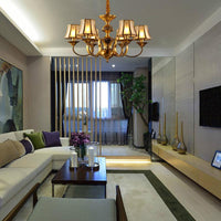 3/5/6 Lights Flared Chandelier Lighting Colonialism Gold Frosted Glass - Rebooters