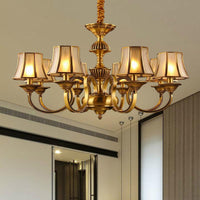 3/5/6 Lights Flared Chandelier Lighting Colonialism Gold Frosted Glass - Rebooters