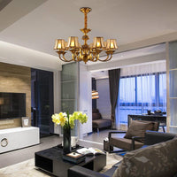 3/5/6 Lights Flared Chandelier Lighting Colonialism Gold Frosted Glass - Rebooters