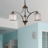 Curved Arm Living Room Chandelier Light Clear Crystal Fixture - Rebooters