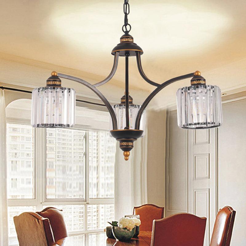 Curved Arm Living Room Chandelier Light Clear Crystal Fixture - Rebooters