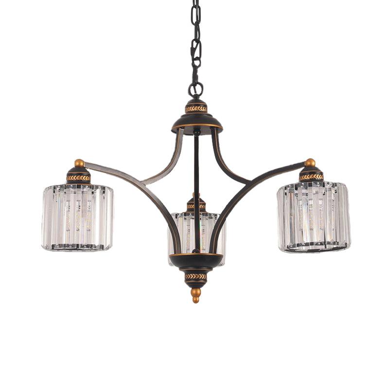 Curved Arm Living Room Chandelier Light Clear Crystal Fixture - Rebooters
