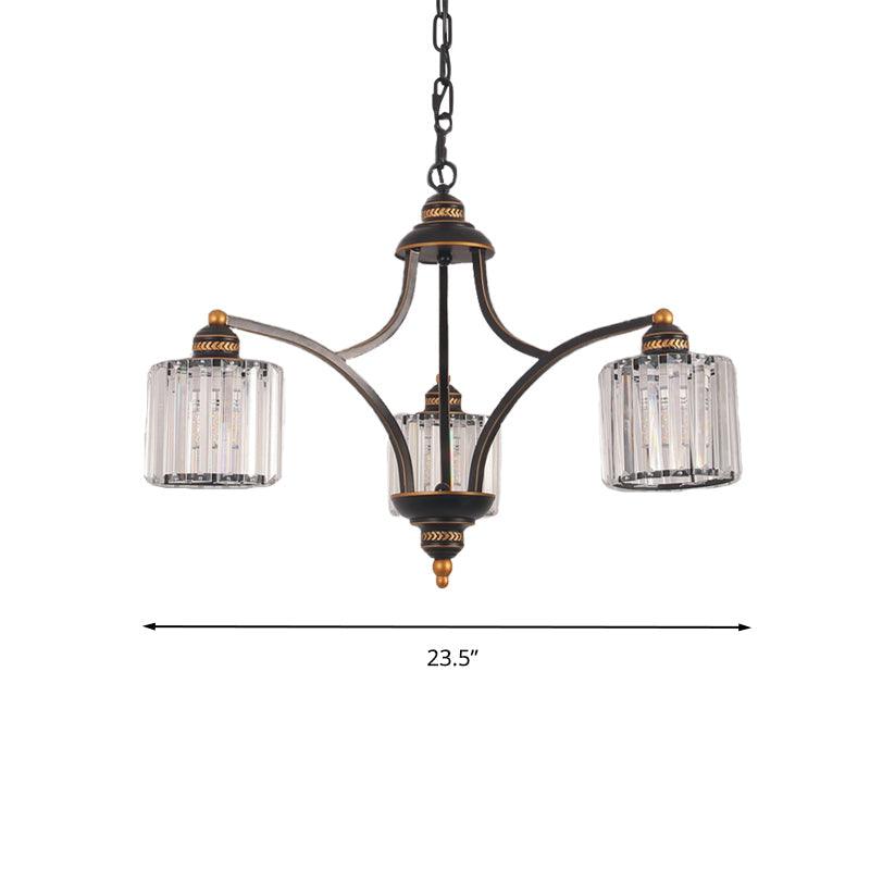 Curved Arm Living Room Chandelier Light Clear Crystal Fixture - Rebooters