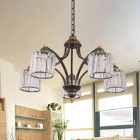 Curved Arm Living Room Chandelier Light Clear Crystal Fixture - Rebooters