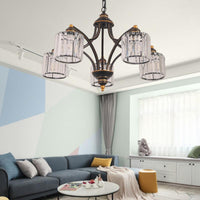 Curved Arm Living Room Chandelier Light Clear Crystal Fixture - Rebooters