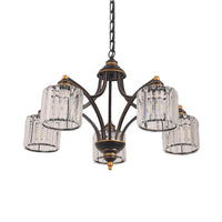 Curved Arm Living Room Chandelier Light Clear Crystal Fixture - Rebooters