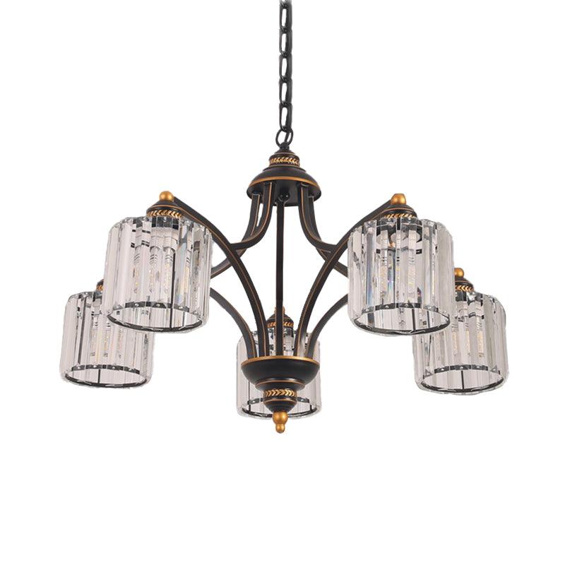 Curved Arm Living Room Chandelier Light Clear Crystal Fixture - Rebooters