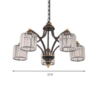 Curved Arm Living Room Chandelier Light Clear Crystal Fixture - Rebooters