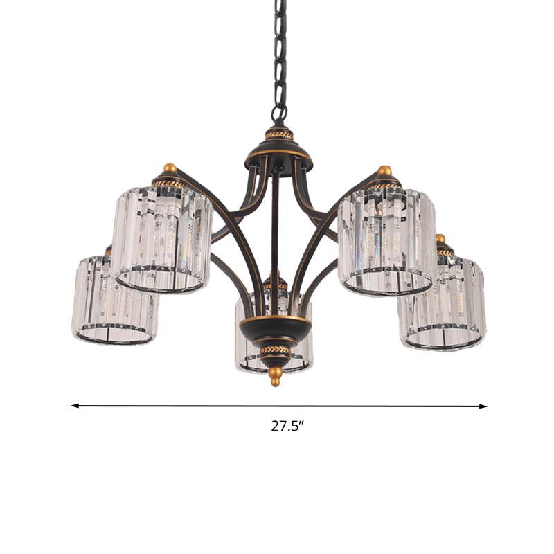 Curved Arm Living Room Chandelier Light Clear Crystal Fixture - Rebooters