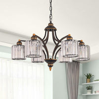 Curved Arm Living Room Chandelier Light Clear Crystal Fixture - Rebooters
