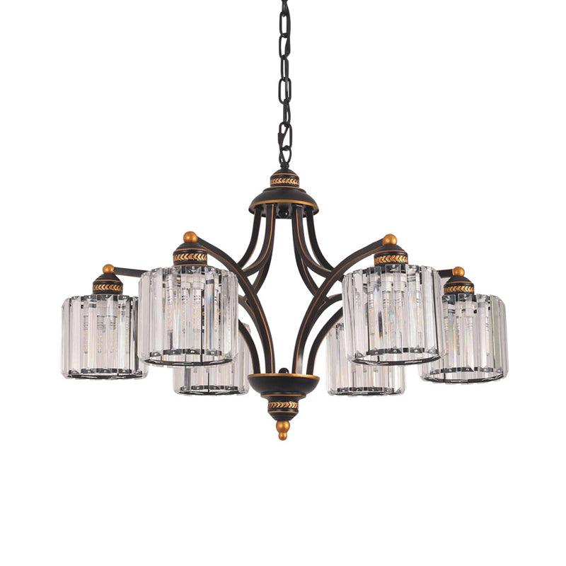 Curved Arm Living Room Chandelier Light Clear Crystal Fixture - Rebooters