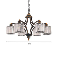 Curved Arm Living Room Chandelier Light Clear Crystal Fixture - Rebooters