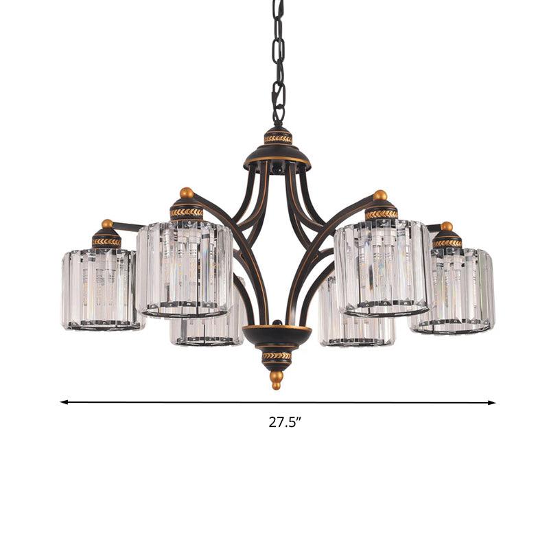 Curved Arm Living Room Chandelier Light Clear Crystal Fixture - Rebooters