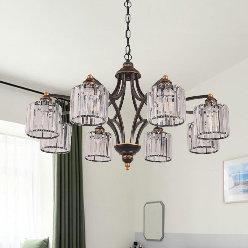 Curved Arm Living Room Chandelier Light Clear Crystal Fixture - Rebooters