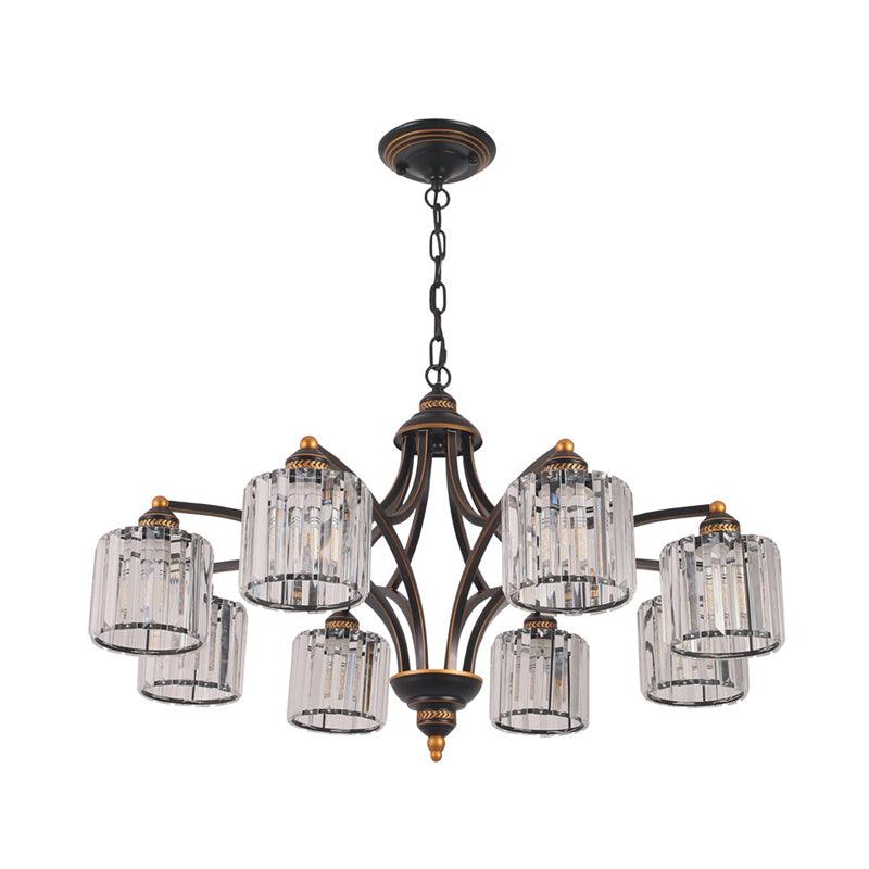 Curved Arm Living Room Chandelier Light Clear Crystal Fixture - Rebooters