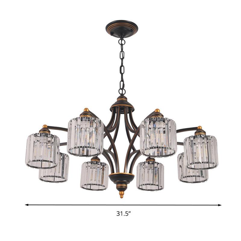 Curved Arm Living Room Chandelier Light Clear Crystal Fixture - Rebooters
