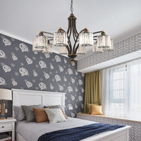 Curved Arm Living Room Chandelier Light Clear Crystal Fixture - Rebooters